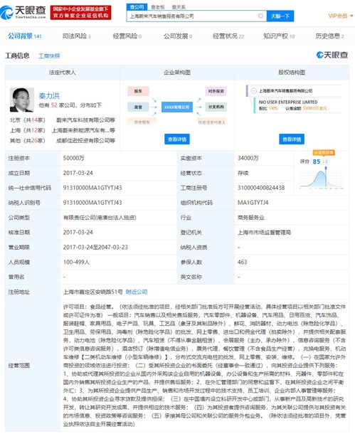 上海蔚來汽車銷售服務經(jīng)營范圍新增衛(wèi)生用品 消毒劑批發(fā)等